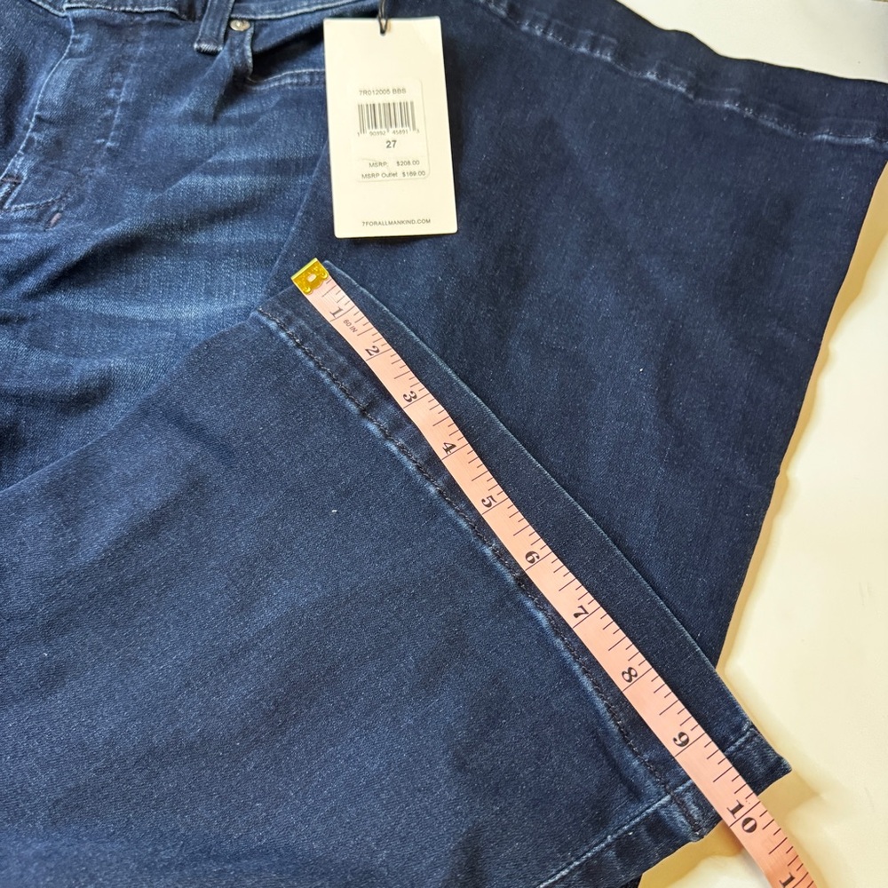 7 For All Mankind Dojo Flare Trouser Jeans BBS Denim 27 x 34 NWT #458913 #1672 - Picture 5 of 10